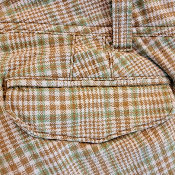 HOLLISTER Wide Leg Stretch Plaid Pants Cuffed Hem SZ 3 - Picture 5 of 13